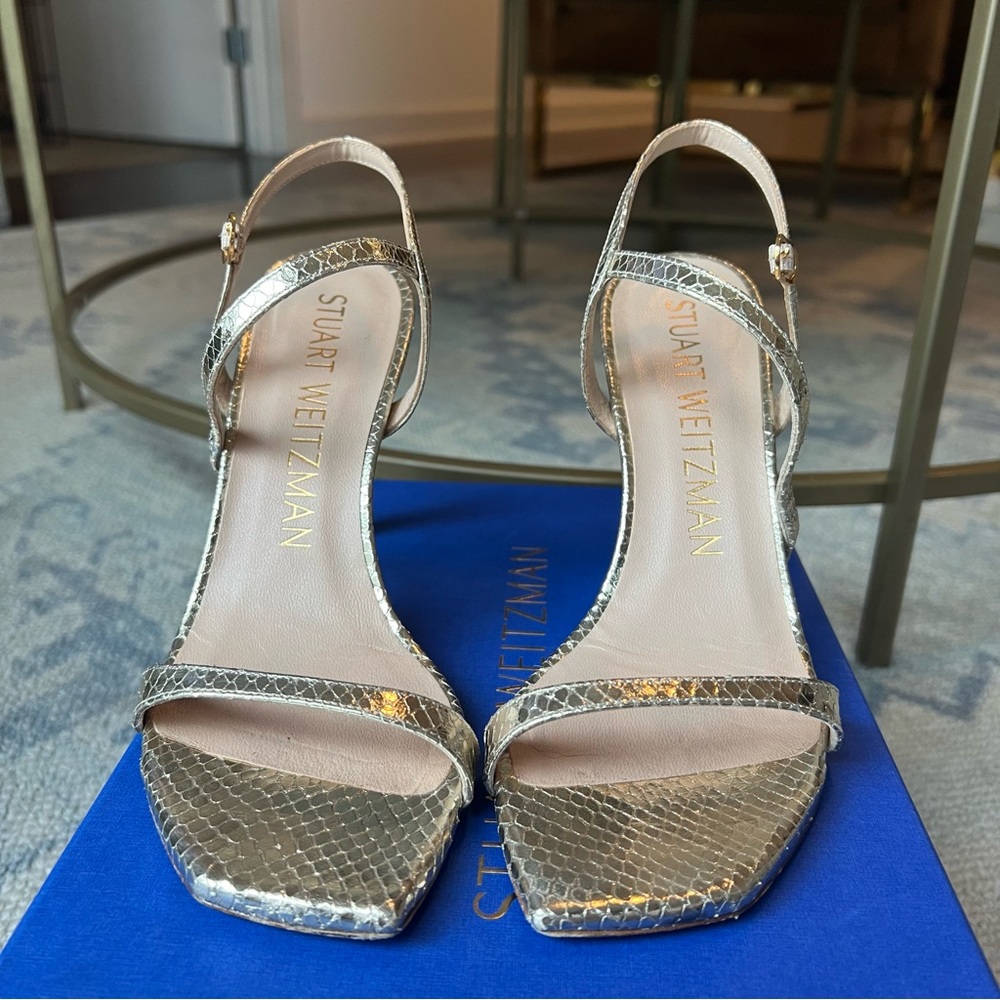 Stuart Weitzman Alonza Gold Evening Heels